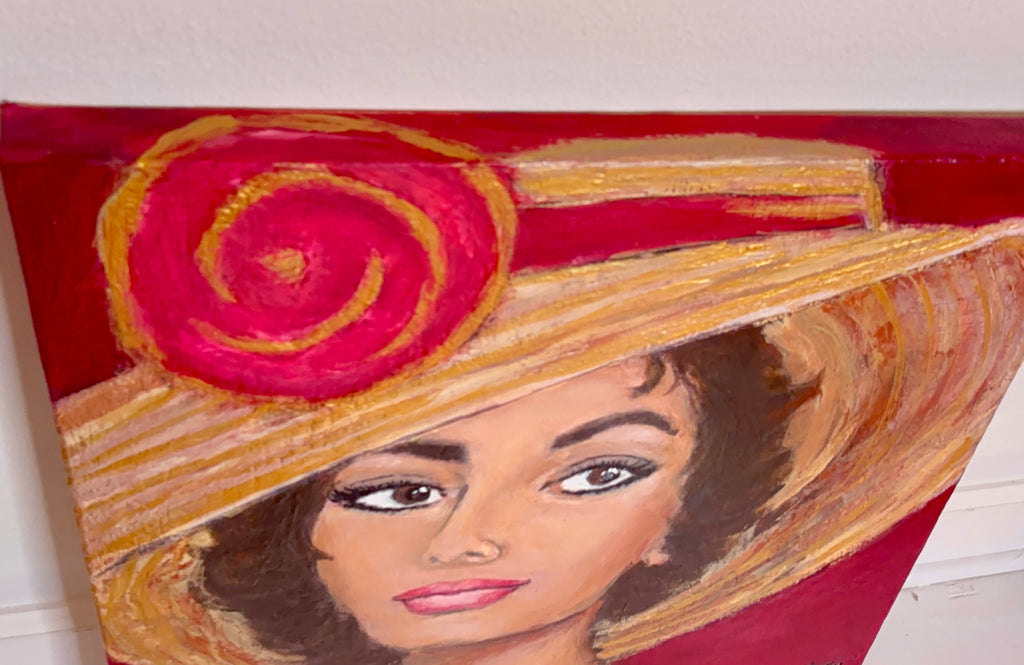 Original canvas art - textured art - "Sophia" Sophia Loren