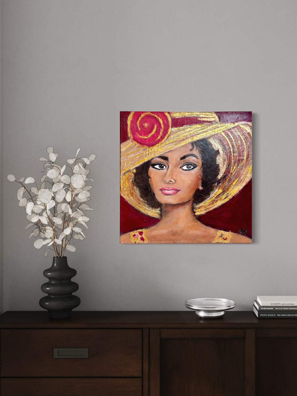 Original canvas art - textured art - "Sophia" Sophia Loren