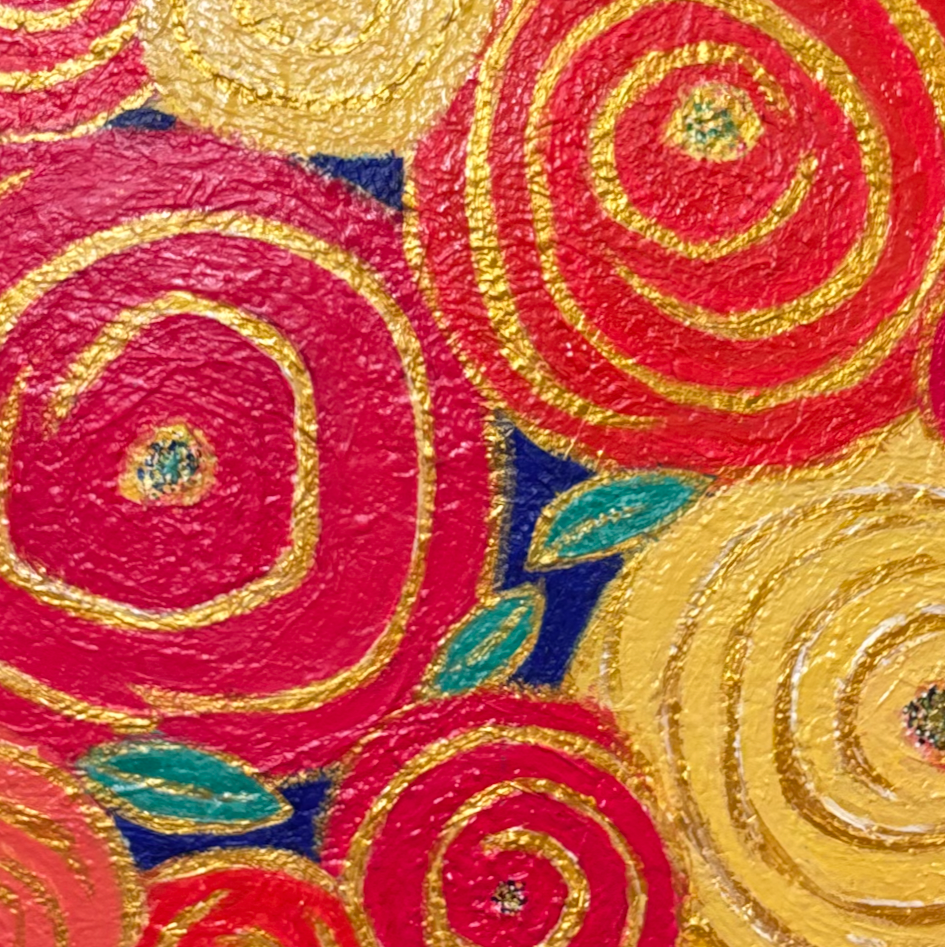 Original canvas art - textured wall art - abstract floral - "Kaleidescope"